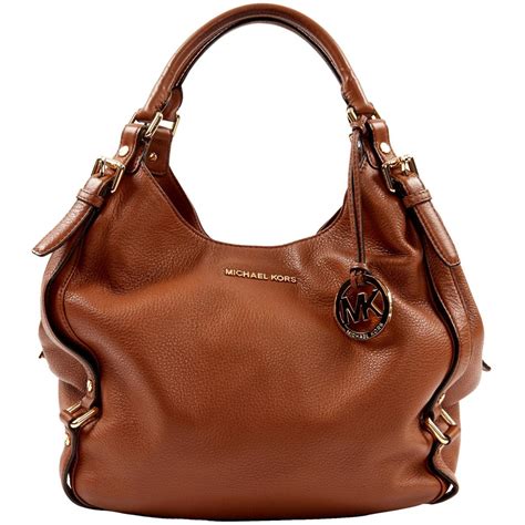 michael kors green and brown bag|michael kors brown leather bag.